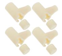 Outanaya 4 Juegos Conectores de Plástico para Ruedas de Cuna de Movimiento Fluido y Soporte Fiable, Accesorios para Mecedora Infantil Color Beige