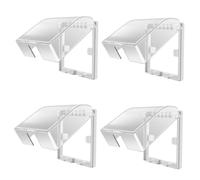 Outanaya 4 piezas Caja Protectora Transparente para Enchufes de Baño Resistente al Agua y Salpicaduras con Diseño de Instalación con Tornillos de Adecuada para Protección Infantil Cocinas