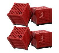 Outanaya 4 Piezas Cubo de Filtro de Estanque Rojo de Abs Diseño Estilizado para Medios de Filtración, Fácil Limpieza y Uso Multipropósito en Bebederos y Acuarios