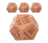 Outanaya 4 Piezas Dados de Decisiones de 12 Caras de Madera, Generador de Actividades y Fechas para Cumpleaños, Jubilación y Reconocimiento de Compañeros, Juego Divertido para Reuniones y