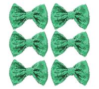 Outanaya 6 Piezas Accesorios para Cabello con Lazos Brillantes y Lentejuelas de Tocados Verdes para Boda Comunión Invitada para Decorar y Manualidades DIY