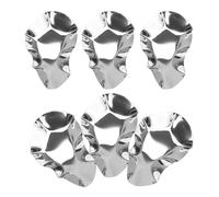 Outanaya 6 Piezas Platos de Salsa de Acero Inoxidable, Platos para Hornear Ostras, Plata, Resistentes al Óxido, Aptos para Horno, para Condimentos y Carne de Ostra, para Asar al Carbón