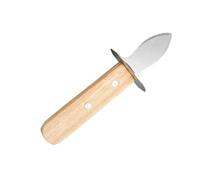 Outanaya Abre Ostras Profesional de Acero Inoxidable con Mango de Madera Cortador Portátil para Ostras Almejas y Mariscos Herramienta Segura y Ergonómica para Cocina