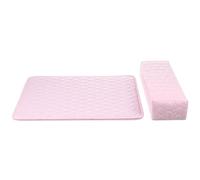 Outanaya Almohada para Manos de Cuero Rosa, Cojín Rectangular para Manicura, Soporte Reposamuñecas Cómodo y Decorativo, Accesorio para Arte de Uñas en Casa, Set 2 Piezas