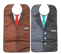 Outanaya Baberos Impermeables para Adultos, 2 Piezas Reutilizables de Doble Capa, Protector de Ropa y Toalla de Saliva Hora de Comer, Apto para Ancianos y Uso Diario Color Color Aleatorio