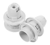 Outanaya Bases para Lámparas E14 Rosca Completa, Portalámparas de Plástico Color Claro Doble Anillo, 2 Unidades para Lámparas de Mesa, Pie y Techo, Adaptador de Repuesto para Montaje