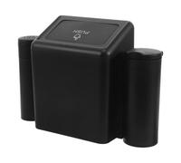 Outanaya Basurero para Automóvil Negro Multifunción con Cenicero, Mini Cubo de Basura Compacto de Abs, con Aromaterapia y Almacenamiento para Asiento Delantero y Trasero