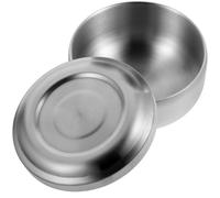 Outanaya Bol de Afeitar Acero Inoxidable con Tapa Recipiente para Jabón de Afeitado para Hombres Diseño Minimalista y Práctico para Baño y Barbero