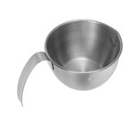 Outanaya Bol Pequeño de Mezcla de Acero Inoxidable con Asa y Medidor Integrado Cuenco Preciso para Batidos y Repostería Accesorio de Cocina Multifuncional para Preparar Salsas y