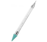 Outanaya Bolígrafo de Doble Punta para Decoración de Uñas y Recogedor de Cristales, Diseño Acrílico 14.7X0.8Cm, para Punteado y Recoger Gemas en Manicura Profesional y Principiantes