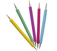 Outanaya Bolígrafo para Puntear Uñas 5 Piezas, Herramientas de Manicura para Pintar y Dibujar, Dotting Pen para Arte de Uñas, Puntas de Acero Inoxidable, Uso Profesional y DIY