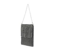 Outanaya Bolso Portátil para Móvil Diseño de Agua Diamante, Material Sintético Negro, Bien Organizado y Conveniente para Fiesta Nocturna y Otras Ocasiones