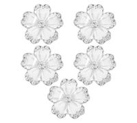 Outanaya Botones 5 Piezas de Aleación de Zinc y Cristal en Forma de Flor, Resistentes al Desgaste y Multifunción Plateadas para Ropa Hecha a Mano y Abrigo