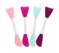 Outanaya Brochas de Silicona Doble Cabeza para Aplicación y Limpieza Facial, 4 Piezas, Color Aleatorio, Aplicadores de Mascarillas Faciales y Herramientas de Belleza para