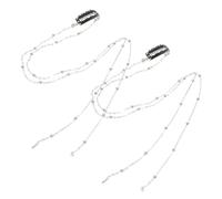 Outanaya Cadena de Pelo Pack de 2 Piezas en Color Plata para Trenzas de Metal Diseño Delicado y Elegante Accesorios Cabello para Niñas Adecuado para Muchas Ocasiones