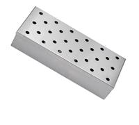 Outanaya Caja para Ahumar Barbacoa de Acero Inoxidable Portátil, Ligera y Fácil de Almacenar, Accesorios para Barbacoa en Cocina y Camping Color Plata