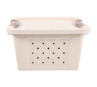 Outanaya Caja para Hámster de Plástico Beige Gran Capacidad y Diseño Transpirable, Transportador Multifuncional Adecuado para Pequeños Animales