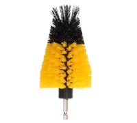 Outanaya Cepillo para Taladro de 5 Pulgadas, Cabezal de Limpieza Amarillo Cónico, Accesorio para Depurador de Brocas y Limpieza de Azulejos, Fregado Eficaz en Cocinas, Baños y Rincones