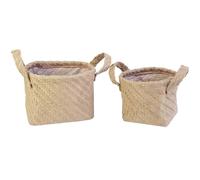 Outanaya Cesta de Almacenaje de Lino Trenzado Pequeña Cesta Organizadora Multiusos con Asas para Juguetes y Ropa para Escritorio y Hogar Resistente y Práctica