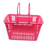 Outanaya Cesta de Supermercado Grande de Plástico con Asa Ergonómica Cesta Apilable para Snacks y Frutas Organizador Portátil para Tienda y Uso Doméstico