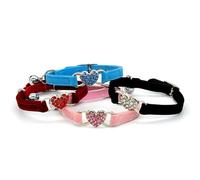 Outanaya Collar con Campana Ajustable de para y con Gato Forma Gemasy Imitación, Tejido Azul en para Uso Diario y Deportivo Gatitos
