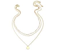 Outanaya Collar de Clavícula Dorado de Tres Capas para Mujer Cadena Ligera de Aleación Segura Diseño Geométrico Delicado para Regalo del Día Madre