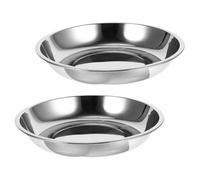 Outanaya Cuencos para Alimentación Conveniente 2piezas para Gatos de Acero Inoxidable Gran Capacidad Diseño Poco Profundo Fácil Limpieza