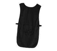 Outanaya Delantal de Peluquería Unisex Negro sin Mangas de Poliéster con Bolsillos Cómodo y Doble Cara para Trabajo en Salón y Corte de Pelo Profesional