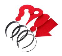 Outanaya Diadema de Moda para Mujer Símbolos Creativos, 4 Piezas de Diademas Color Rojo (signo de Interrogación, Flecha, Exclamación y Ubicación), Accesorio Cómodo para Halloween, Carnaval