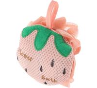Outanaya Esponja de Baño Exfoliante Vegetal Fresa Grande Doble Cara, Envuelta Individualmente para Ducha y Viajes, Esponja Corporal para Limpieza Profunda y Espuma Abundante Rosa
