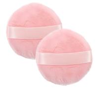 Outanaya Esponjas de Maquillaje para Difuminar 2 Piezas, Borlas de Algodón 75 Mm, Suaves y Reutilizables para Polvos Sueltos y Compactos, Uso Facial para Mujeres y Niñas
