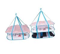 Outanaya Estante Plegable Doble para Secado de Ropa Malla Transpirable de Nylon con Anillo para Interiores y Exteriores Secador Colgante para Prendas Delicadas y Juguetes Color Aleatorio