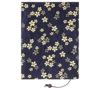 Outanaya Funda de Libro de Tela Azul Bordado Decorativo Protector Resistente para Libros Escolares y Empresariales Tamaño Ajustable