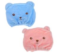 Outanaya Gorros Absorbentes para Secar el Cabello Infantil 2 Piezas, Turbantes de Microfibra Gruesa, Rosa y Azul, Toallas Rápidas para Baño y Cuidado Diario