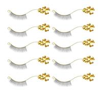 Outanaya Herramienta Metálica para Exhibición de Pestañas Postizas, 6 Pares Dorados, Diseño Japonés para Salones de Belleza y Extensión de Pestañas, Soporte Magnético para Uso Profesional