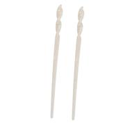 Outanaya Horquillas Pelo Estilo Vintage De Acetato Diseño Jaspeado Blanco Sirena, 2 Unidades, Palillos Para Moño, Para Cabello Medio a Grueso, Accesorio Elegante Para Mujer y Niña En Bodas y Fiestas