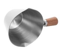Outanaya Jarra para Café Espresso Mango de Madera y Acero Inoxidable 304 de 90ml Diseño de Pico para Preservar Aroma y Sabor Ideal para Profesionales del Café
