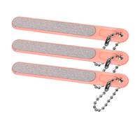 Outanaya Juego de 3 Limas y Pulidores de Uñas Cadena Mini Limas para Uñas Naturales Pies Portátiles para Manicura y Pedicura Equipo Compacto para Mujer en Cartera y Viaje