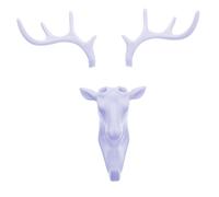 Outanaya Juego de 4 Ganchos de Pared Cabeza de Ciervo Creativos, Autoadhesivos sin Taladro, Color Blanco, Gancho Multiusos para Colgar Abrigos y Objetos, Adecuado para Baño, Dormitorio