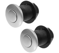 Outanaya Kit 2 Botones de Aire para Triturador de Basura, Interruptor Pulsador de Aire Abs y Acero Inoxidable, Accesorios para Bañera, Instalación Sencilla, Uso Profesional en Plomería