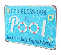 Outanaya Letrero Metálico de Natación Tamaño Mediano, Señal de Piscina al Aire Libre de Hierro Resistente, Decoración Colorida para Patio y Piscina Cartel de Seguridad