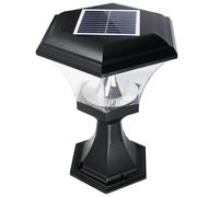 Outanaya Luz de Pilar Solar en Plástico Negro Diseño Simple Control Inteligente de Luz Resistente al Agua Exteriores para Jardín