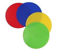 Outanaya Marcadores de Cancha de Tenis y Fútbol 4 Piezas de PVC Color Rojo, Amarillo, Azul y Verde, Discos Planos para Entrenamiento Deportivo y Señalización de Límites al Aire Libre