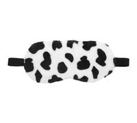 Outanaya Máscara para Dormir de Felpa con Abertura, Transpirable y Cómoda, Color Crema con Manchas Negras, Antifaz para Ojos para Mujeres, Adecuado para Avión y Descanso Nocturno