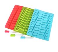 Outanaya Molde de Silicona sin Sabor y Antiadherente para Hornear Chocolate con Forma de Gusano con Gotero para Dulces y Cubitos de Hielo Adecuado para DIY y Fiestas