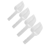 Outanaya Pala de Plástico para Hielo y Granos, Mango Largo Ergonómico, Set de 4 Piezas, Diseño Liso Sin Rebabas para Cocina y Tienda de Postres