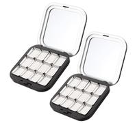 Outanaya Paleta de Sombras de Ojos Vacía Magnética con Diseño Ligero y Versátil 2 Unidades en Negro Almacenamiento para 12 Pans para Uso Personal Salón
