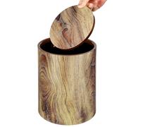 Outanaya Papelera Tapa Abatible de 12l, Cubo de Basura Mediano de Pp Diseño de Veta de Madera Artificial, Decoración para Hogar, Oficina y Dormitorio, Accesorio Funcional Antiolores