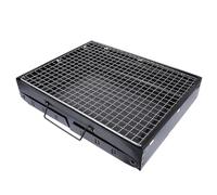 Outanaya Parrilla de Barbacoa Plegable Portátil para Camping y Picnic, Acero Negro Resistente Soporte para Carbón, Parrilla de Barbacoa al Aire Libre Compacta y Ligera, Adecuado para