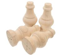 Outanaya Patas de Muebles de Madera Maciza sin Acabado 6X12 CM Juego de 4 Patas Redondas para Sofá Mesa y Armario Remates Decorativos Vintage para Elevadores de Camas y Sillas